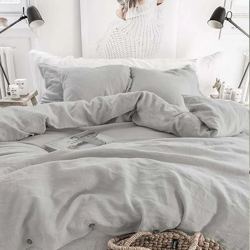 100% French Linen Duvet Cover Grey