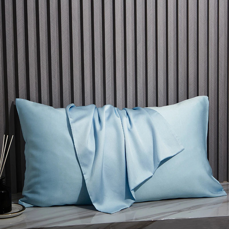 100% Natural Mulberry Silk Pillowcases - Blue