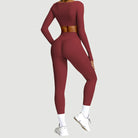 2-Piece Quick-Dry Workout Set Wine Red