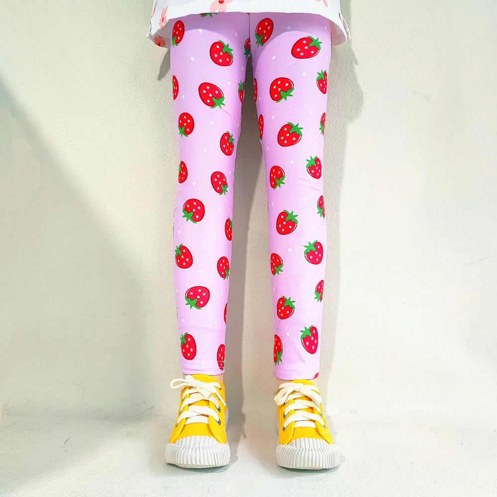 Adorable Little Girls Leggings Strawberries