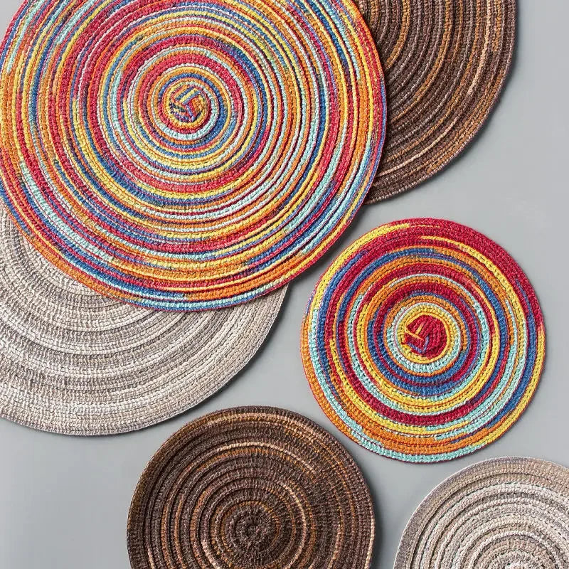 Boho Woven Round Table Placemats