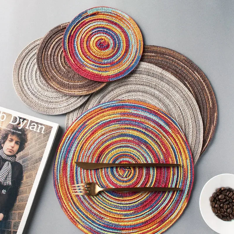 Boho Woven Round Table Placemats