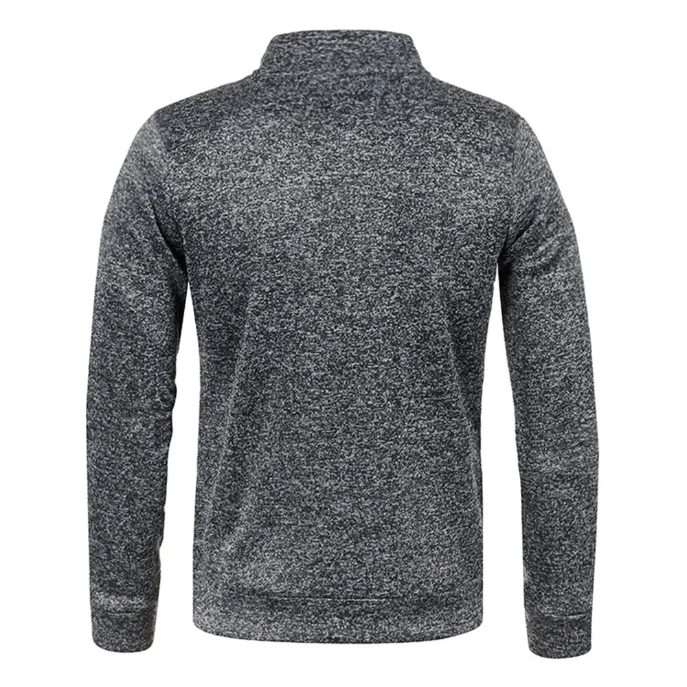 Casual Semi-Zip Men's Jumper Grey