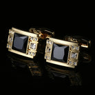 Classic French-Style Men's Cufflinks Black Gold