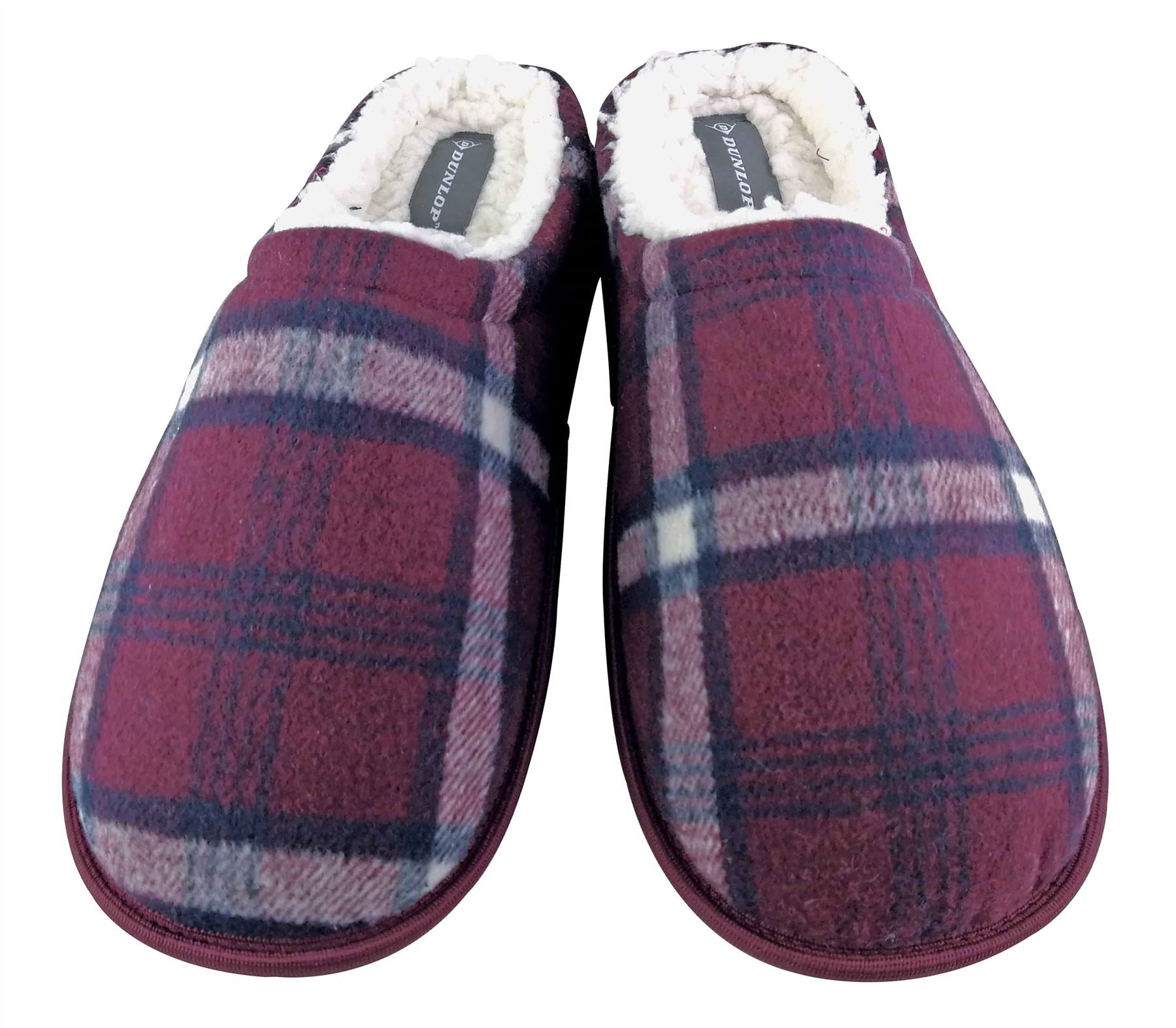 Dunlop Checked Mule Slippers Red