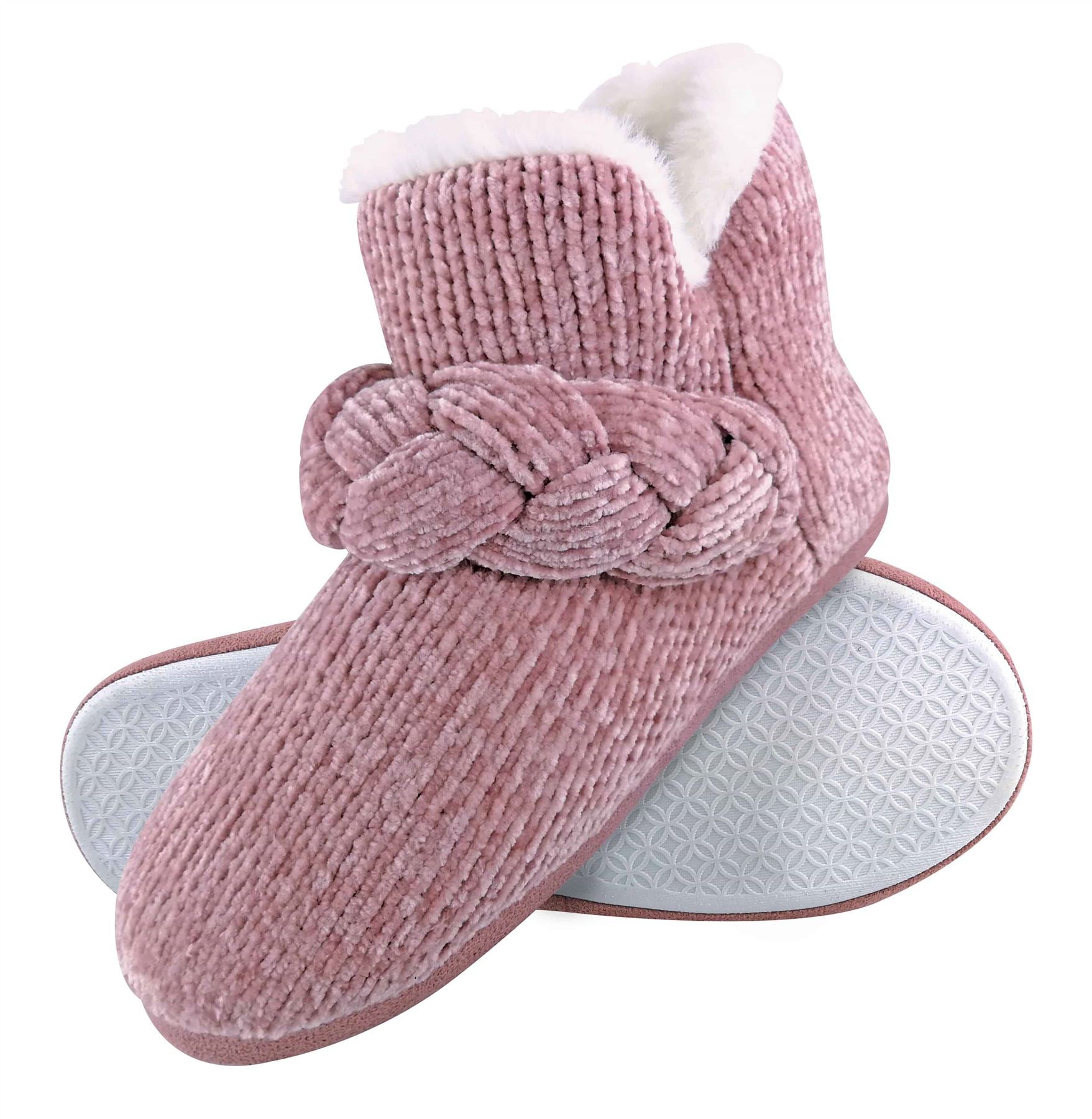 Dunlop Knitted Slipper Boots Pink