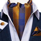 Men's Silk Cravat Set with Cufflinks and Pocket Square