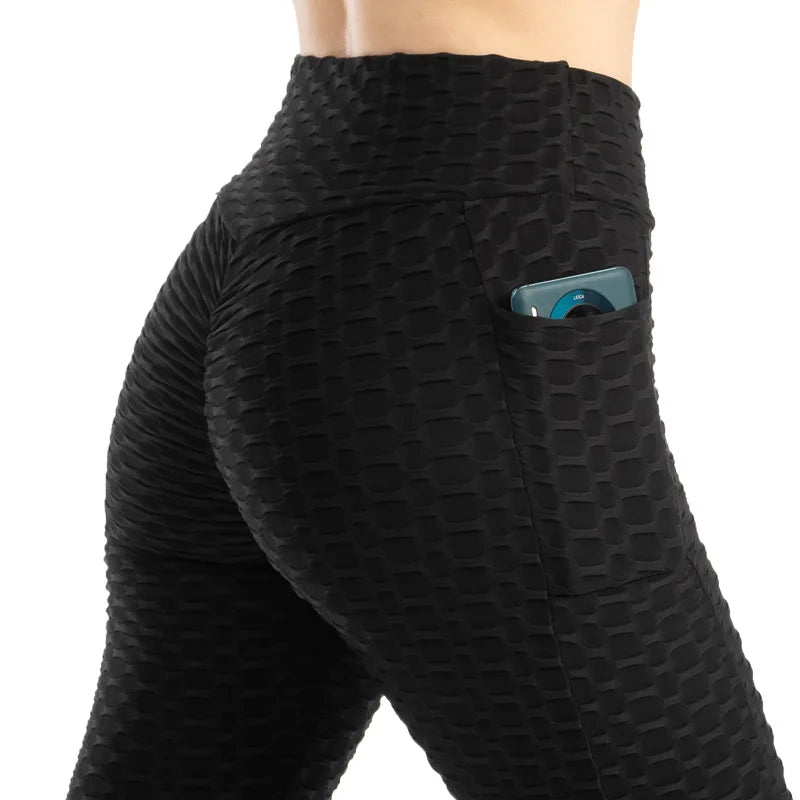 High Waist Pocket Fitness Leggings Black