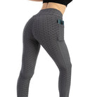 High Waist Pocket Fitness Leggings Dark Grey