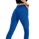 High Waist Pocket Fitness Leggings Royal Blue