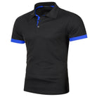 Lightweight Breathable Polo Shirt Black Blue