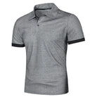 Lightweight Breathable Polo Shirt Grey Black