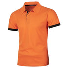 Lightweight Breathable Polo Shirt Orange Black