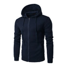 Men's Casual Zip Hoodie Navy Blue