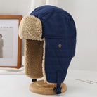 Men's Earflap Fleece Bomber Hat Blue