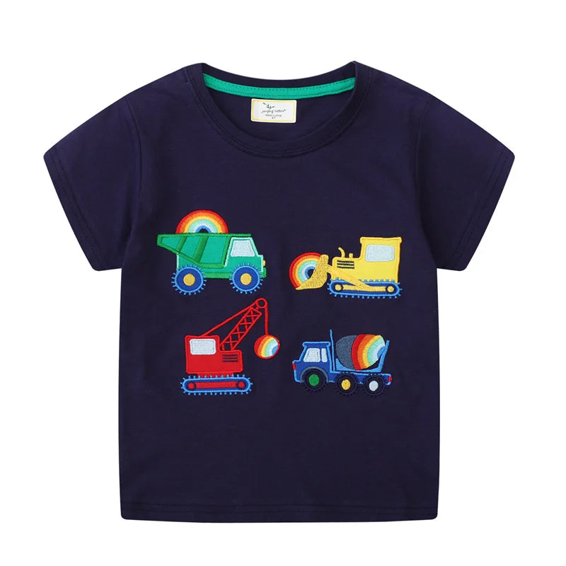 Navy Construction Truck Print Boys T-Shirt