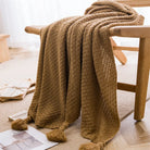 Nordic Cozy Knit Throw Blanket in Brown