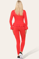 Peplum Frill Loungewear Set Red