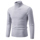 Polo Neck Men's Jumper Light Grey