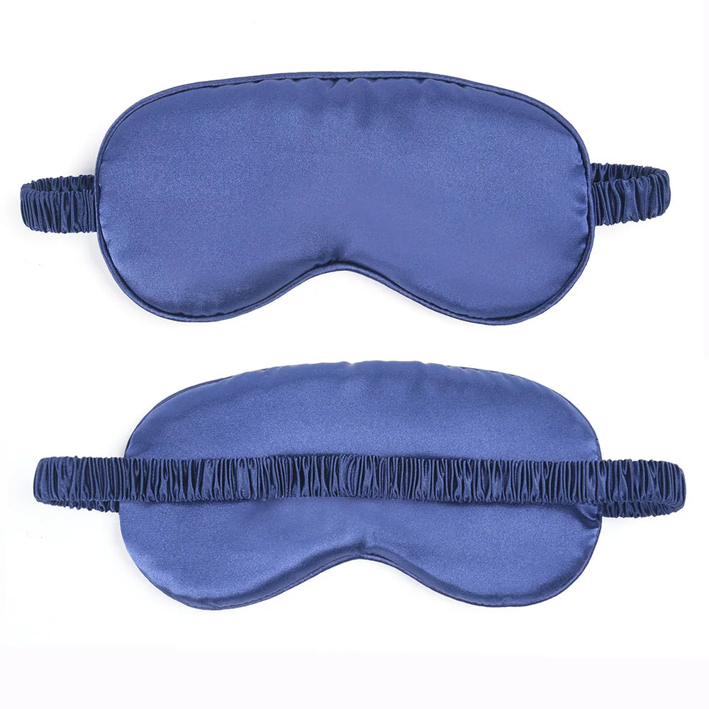 Pure Silk Padded Sleep Mask Navy Blue