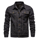 Retro Denim Men's Jacket - Black