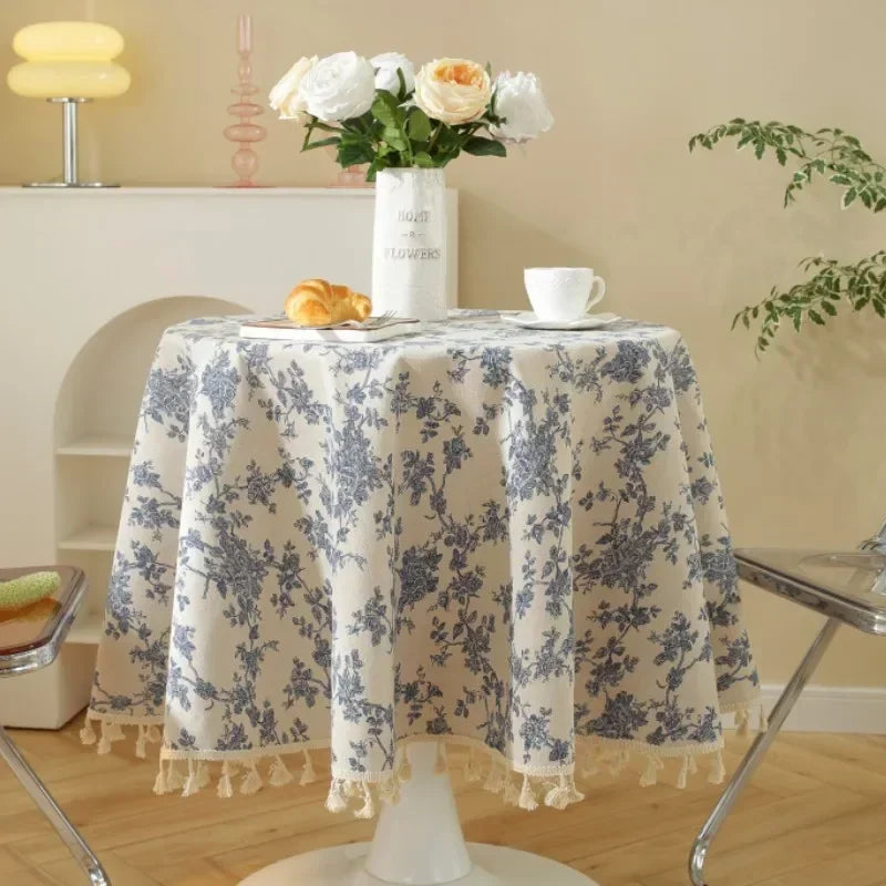 Round Floral Tablecloth