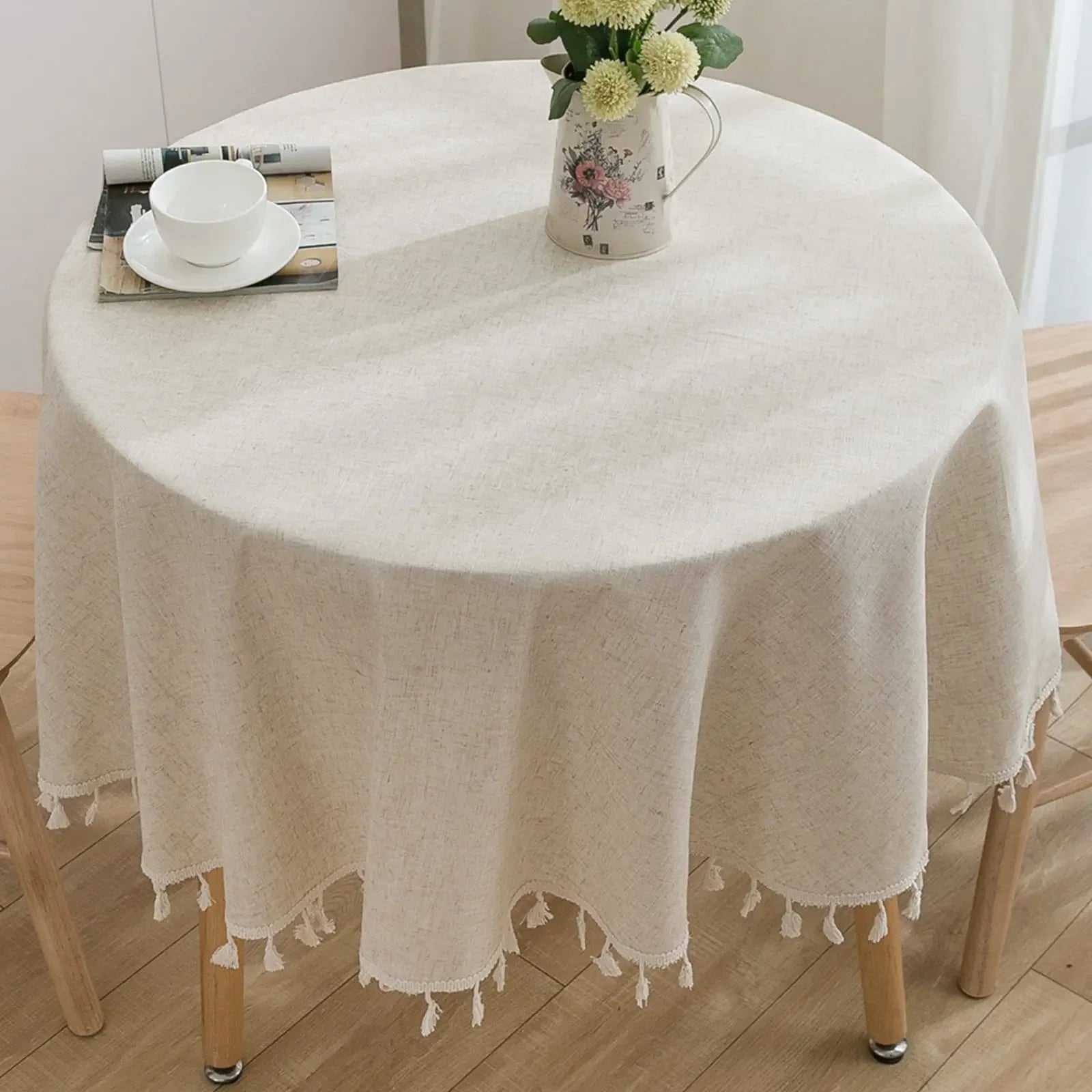 Round Floral Tablecloth