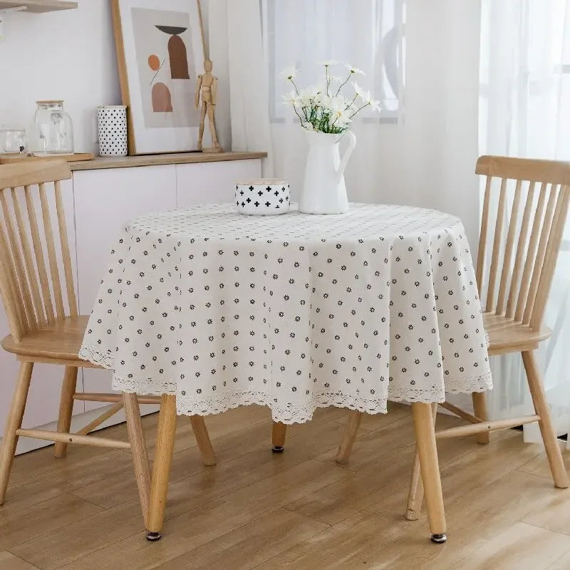 Round Floral Tablecloth