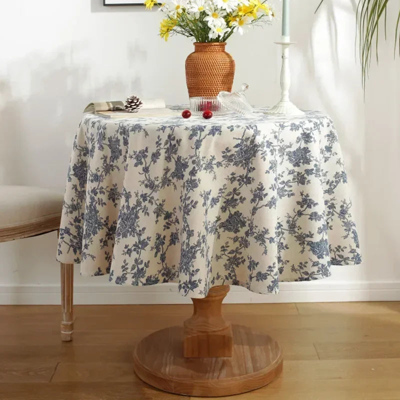 Round Floral Tablecloth