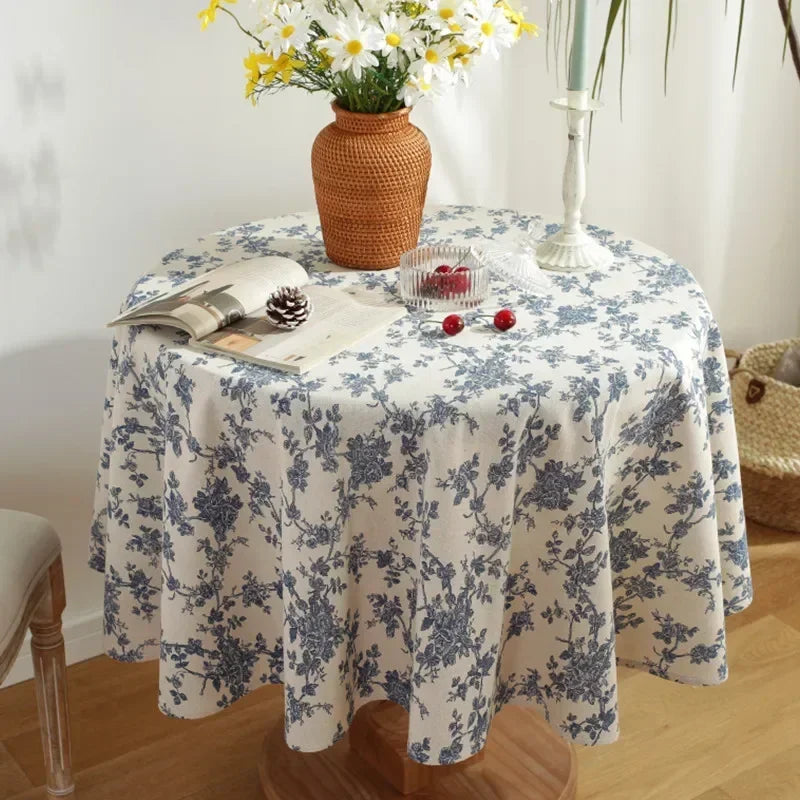 Round Floral Tablecloth