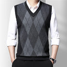 Smart Diamond Sleeveless Men's Jumper in dark grey