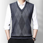 Smart Diamond Sleeveless Men's Jumper in light grey.