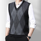 Smart Diamond Sleeveless Men's Jumper in dark grey with a slight angle profile.