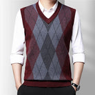 Smart Diamond Sleeveless Men's Jumper in Red