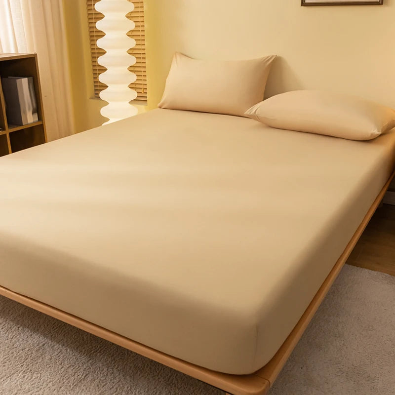 Smooth Matte Fitted Bed Sheet Brown