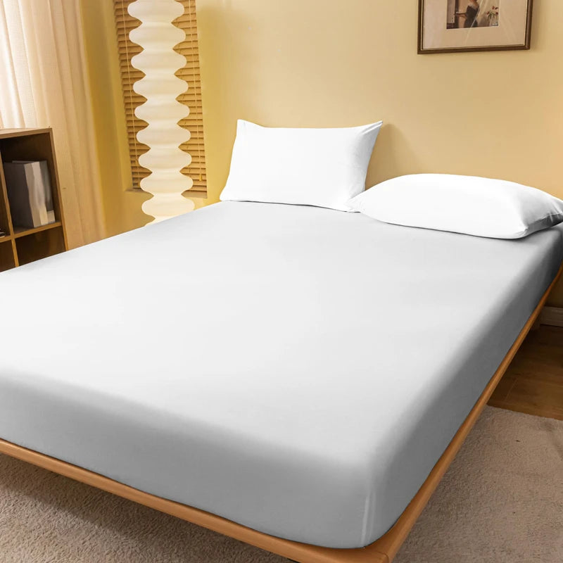 Smooth Matte Fitted Bed Sheet Classic White