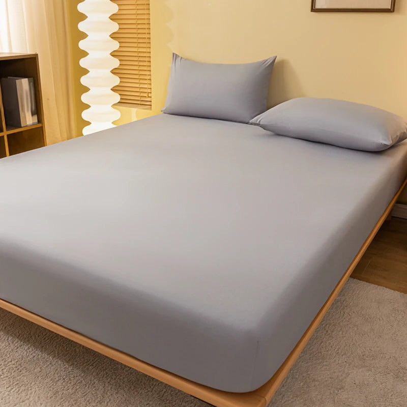 Smooth Matte Fitted Bed Sheet Light Grey