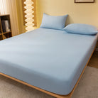 Smooth Matte Fitted Bed Sheet Sky Blue