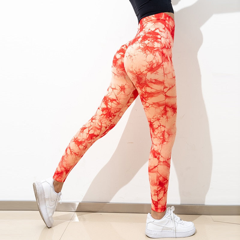 Stylish High-Waist Workout Leggings Orange