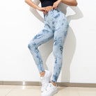 Stylish High-Waist Workout Leggings Sky Blue