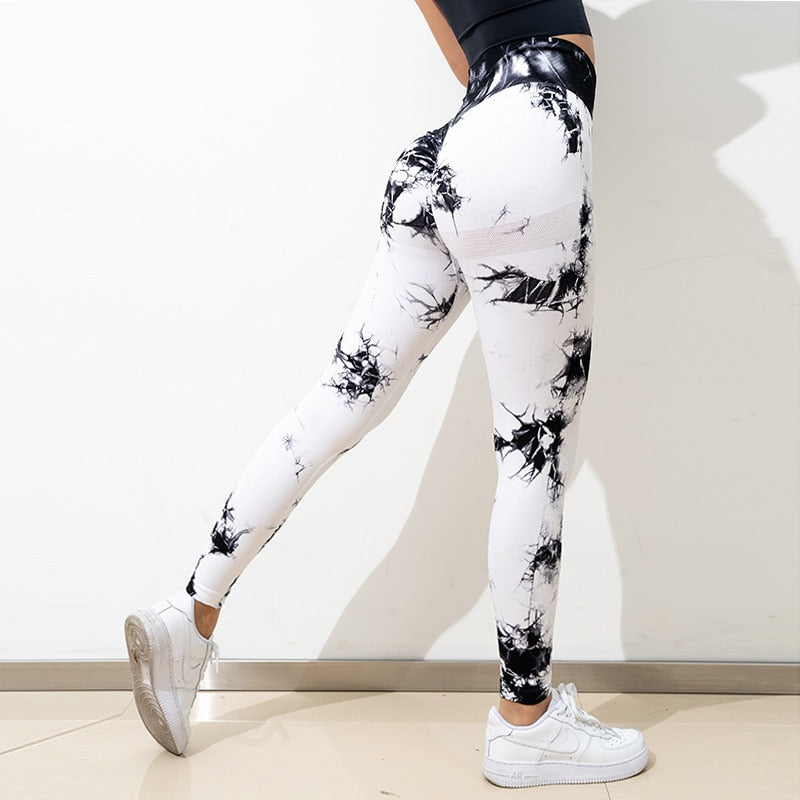 Stylish High-Waist Workout Leggings White