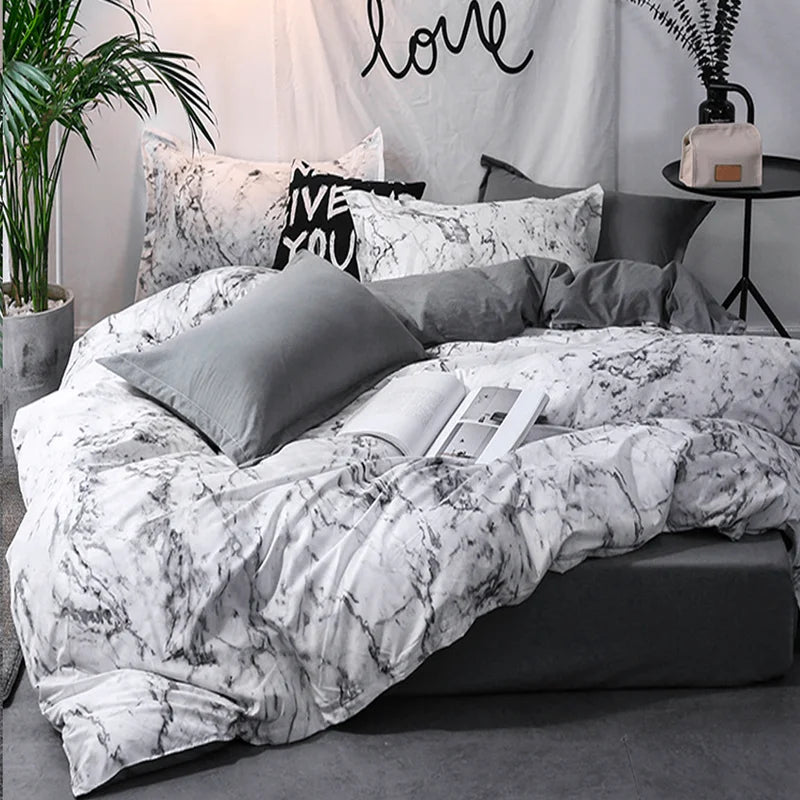 Stylish Modern Duvet Cover Set in White