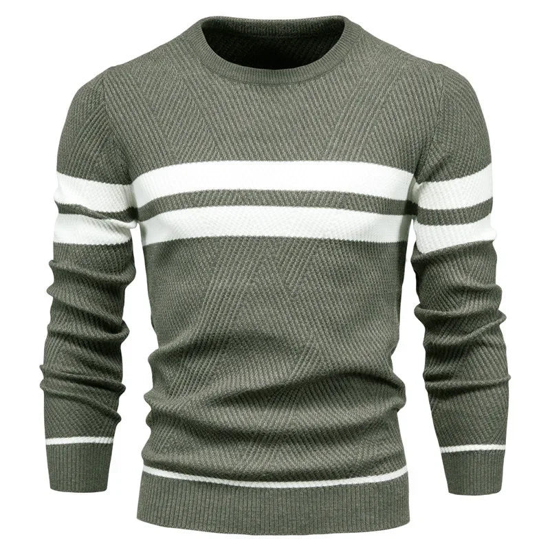 Stylish O-Neck Men's Jumper Army Green