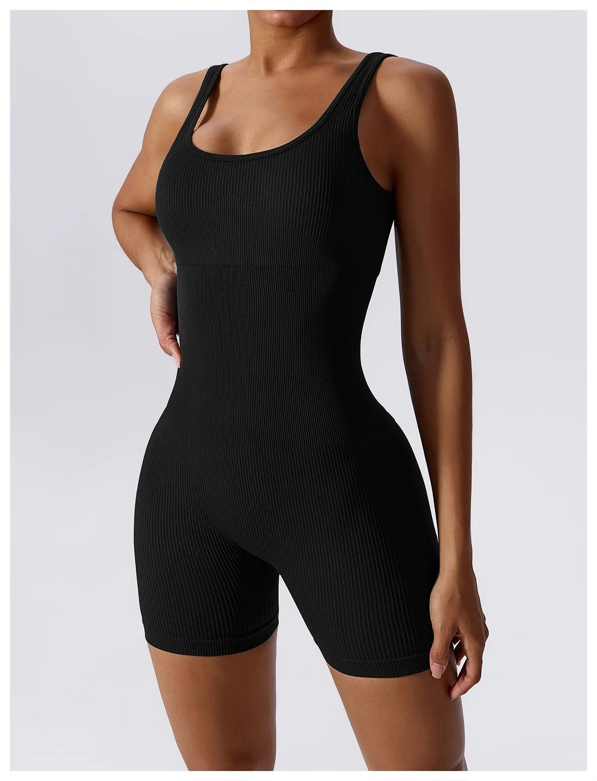 Women's Seamless Fitness Playsuit - Black