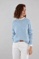 Plush Soft Appliqué Women's Blue Jumper