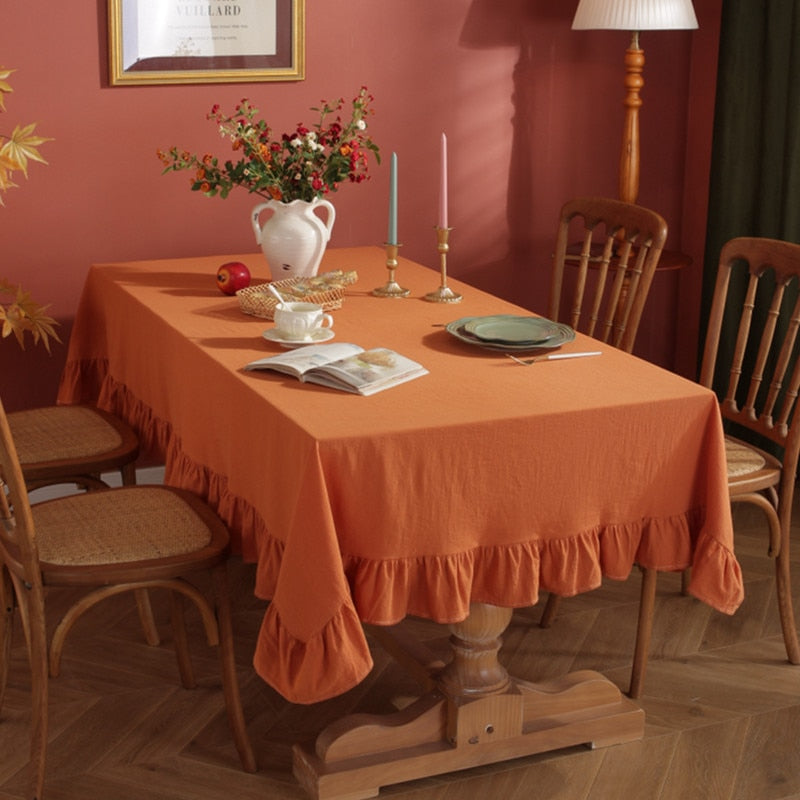 Classic Dining Tablecloth in Orange